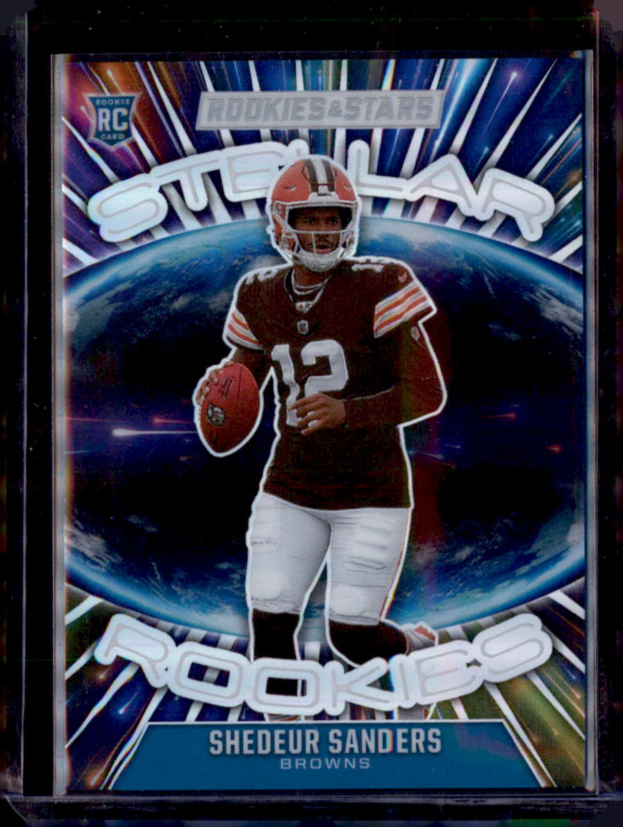 2025 Panini Rookies & Stars #1 Shedeur Sanders Stellar Rookies Blue Plaid