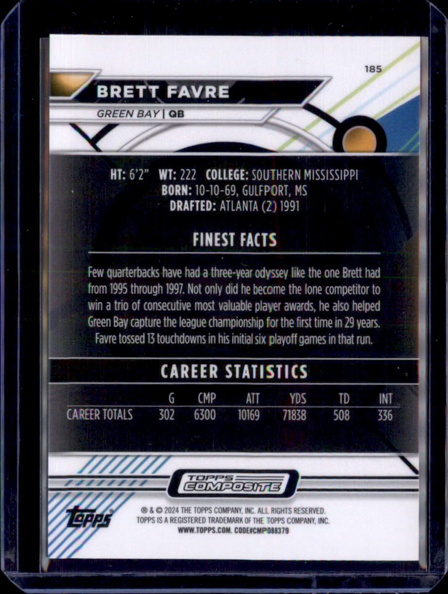 2023 Topps Composite #185 Brett Favre Finest Purple Refractor #/250