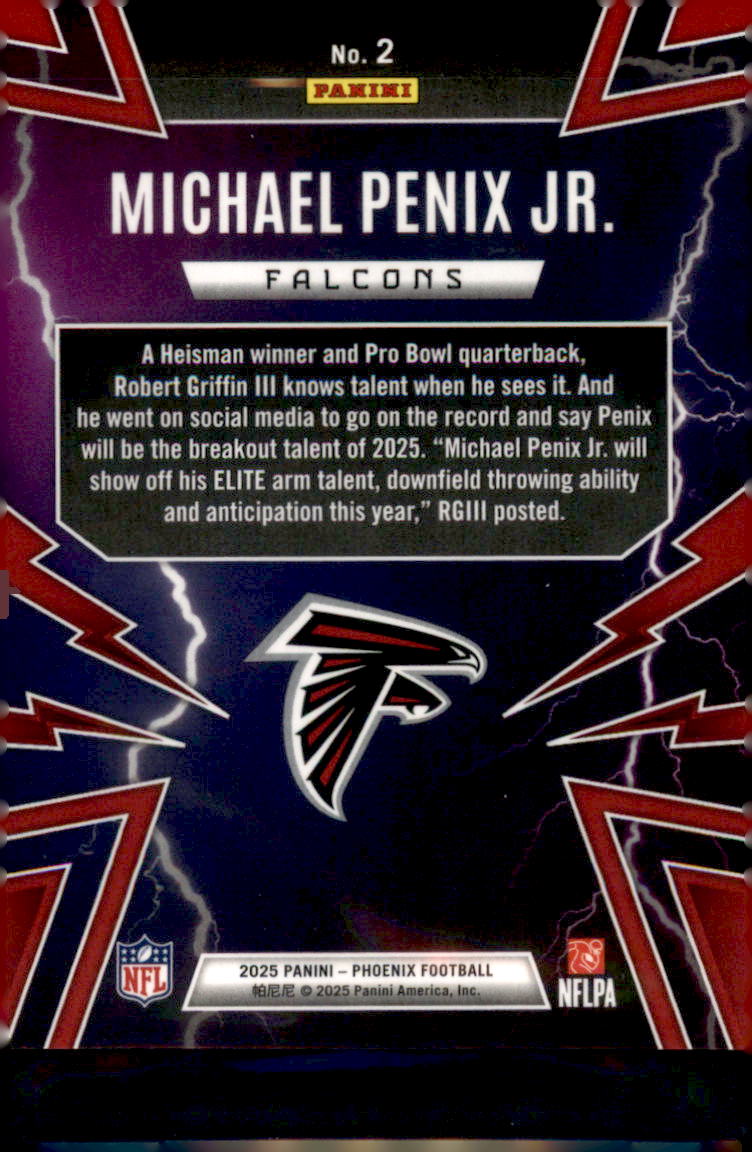 2025 Panini Phoenix #2 Michael Penix Jr. Thunderbirds