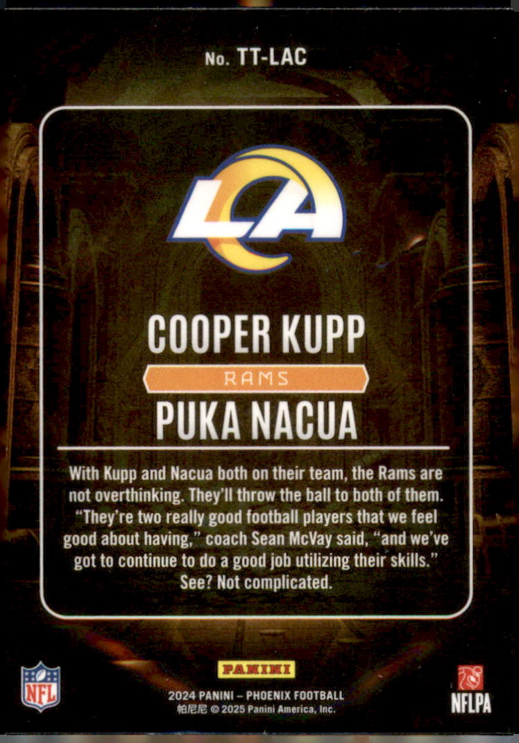 2024 Panini Phoenix #TT-LAC Cooper Kupp / Puka Nacua Treasured Tandems