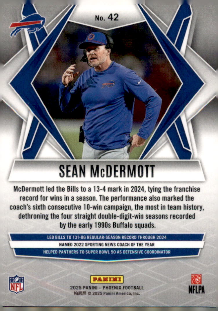 2025 Panini Phoenix #42 Sean McDermott Silver Winter Prizm