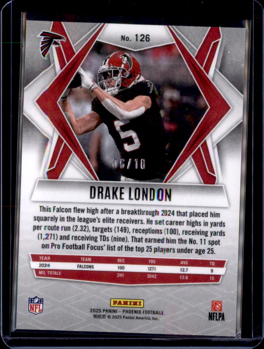 2025 Panini Phoenix #126 Drake London Gold Mojo Prizm #/10