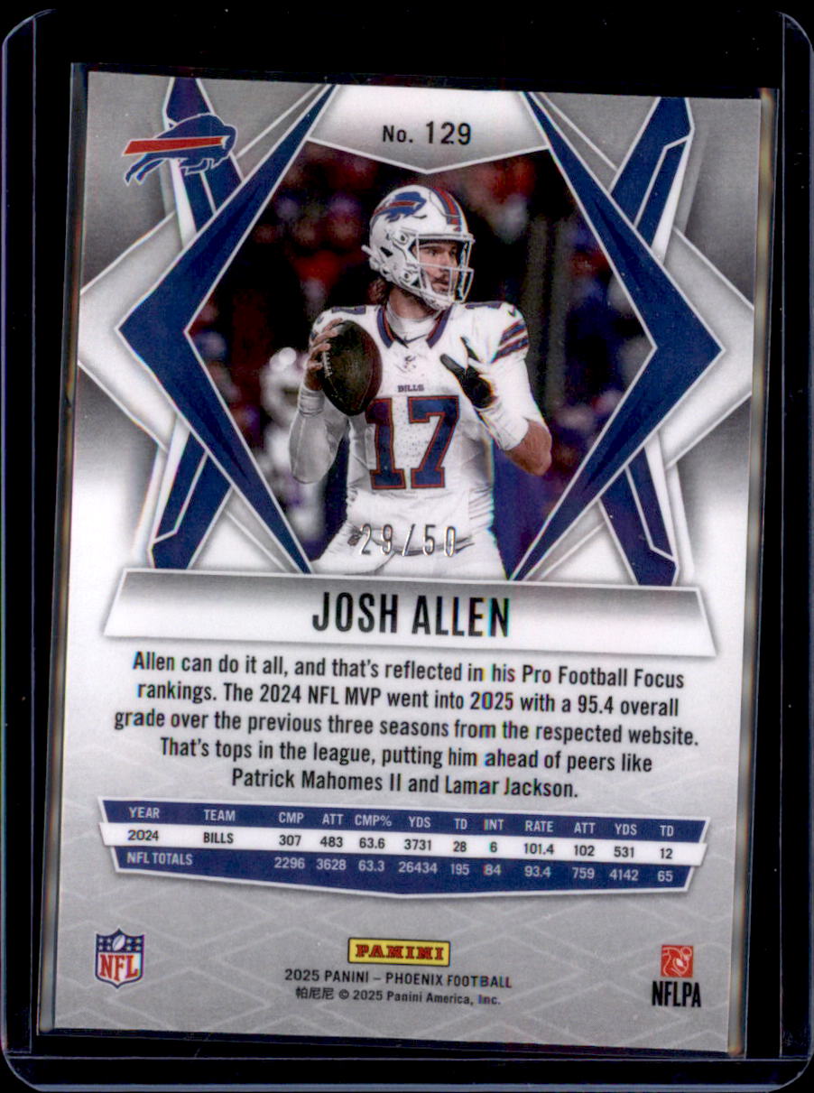 2025 Panini Phoenix #129 Josh Allen Bronze Winter Prizm #/50