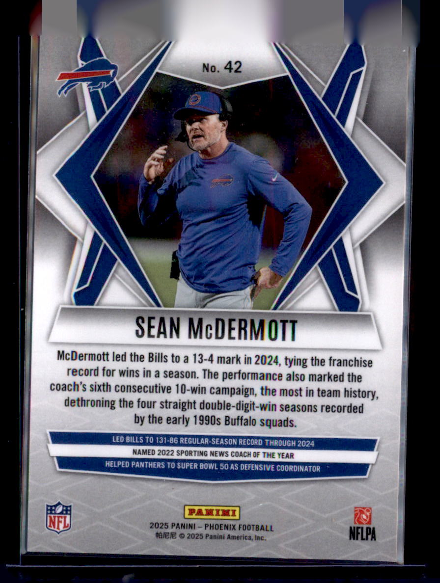 2025 Panini Phoenix #42 Sean McDermott Silver Winter Prizm