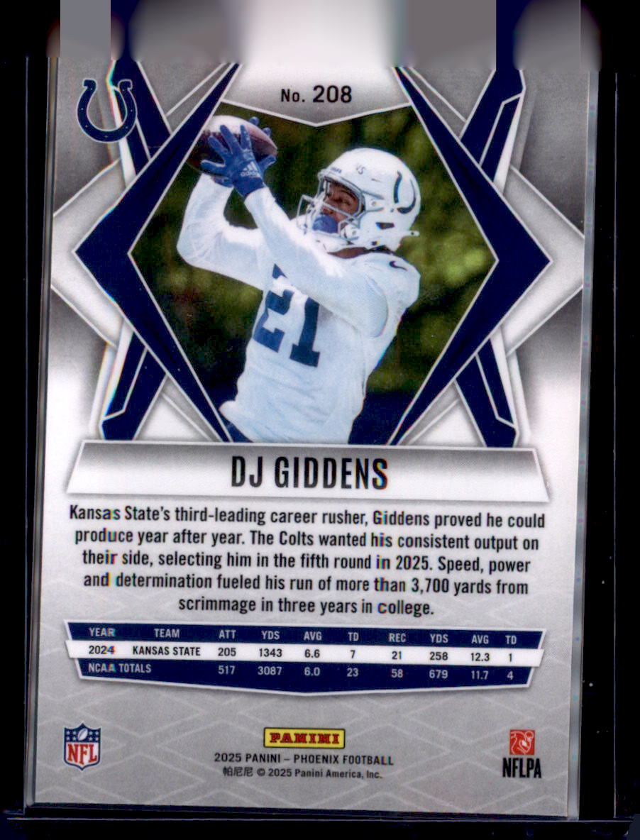 2025 Panini Phoenix #208 DJ Giddens Silver Winter Prizm