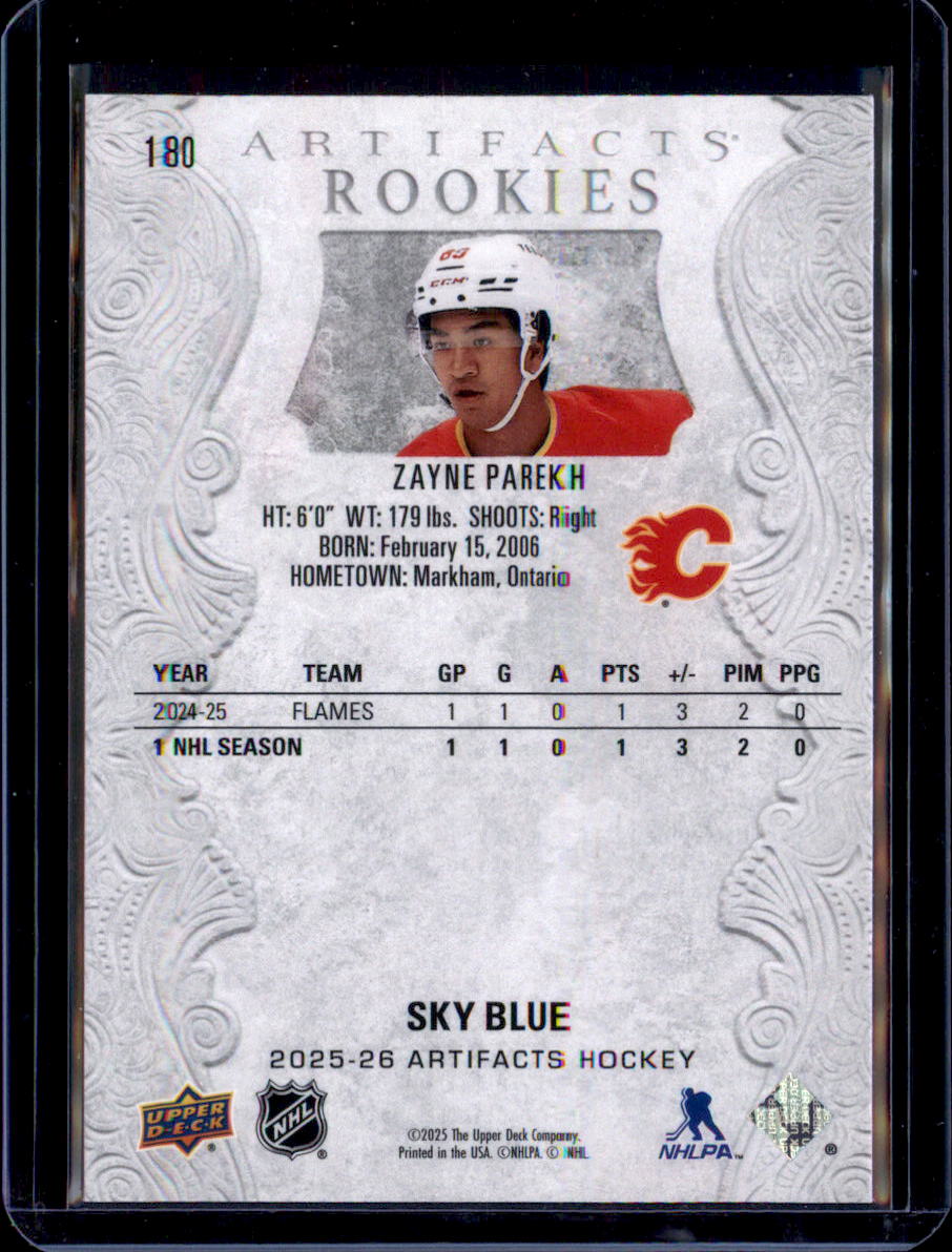 2025-26 Upper Deck Artifacts #180 Zayne Parekh Sky Blue