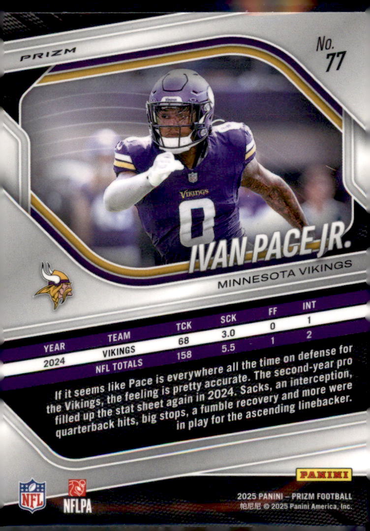 2025 Panini Prizm #77 Ivan Pace Jr. Neon Green Pulsar