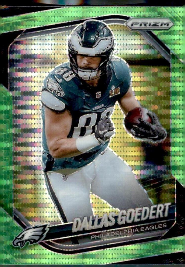 2025 Panini Prizm #234 Dallas Goedert Neon Green Pulsar
