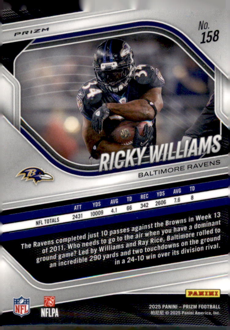 2025 Panini Prizm #158 Ricky Williams Neon Green Pulsar
