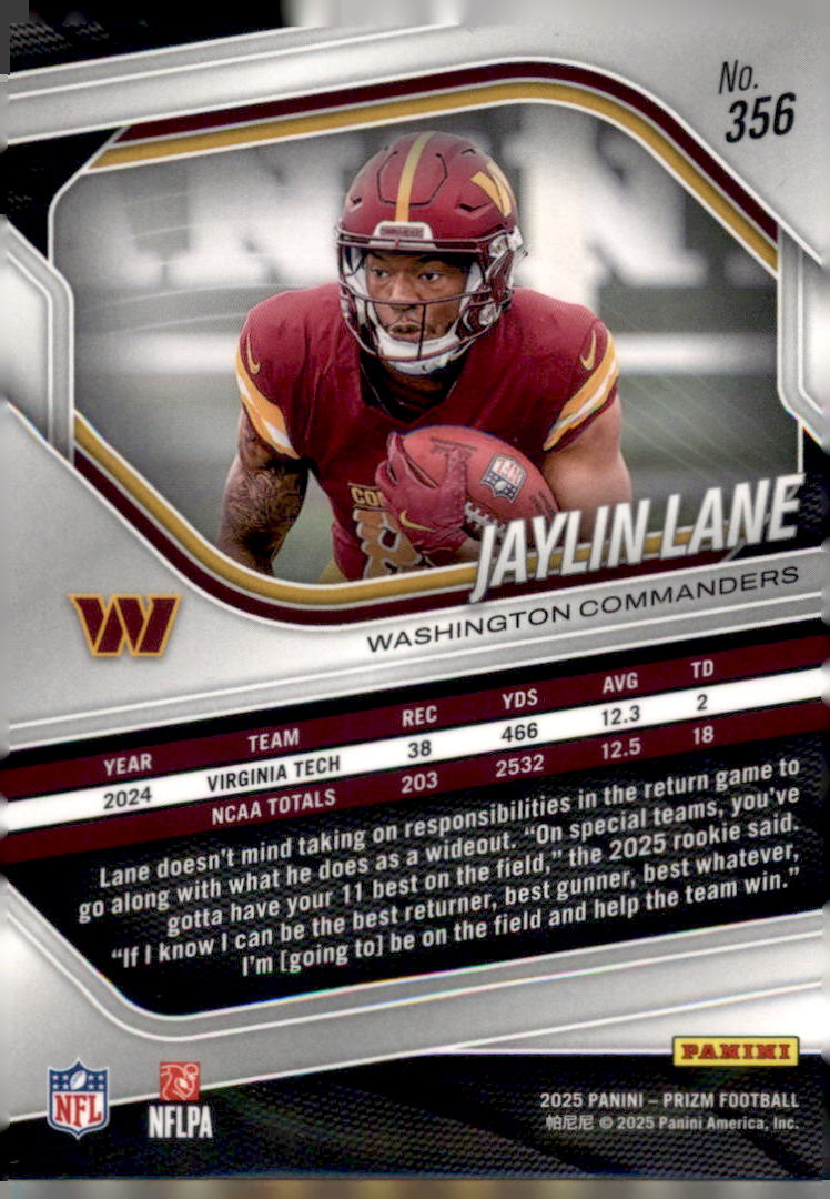 2025 Panini Prizm #356 Jaylin Lane