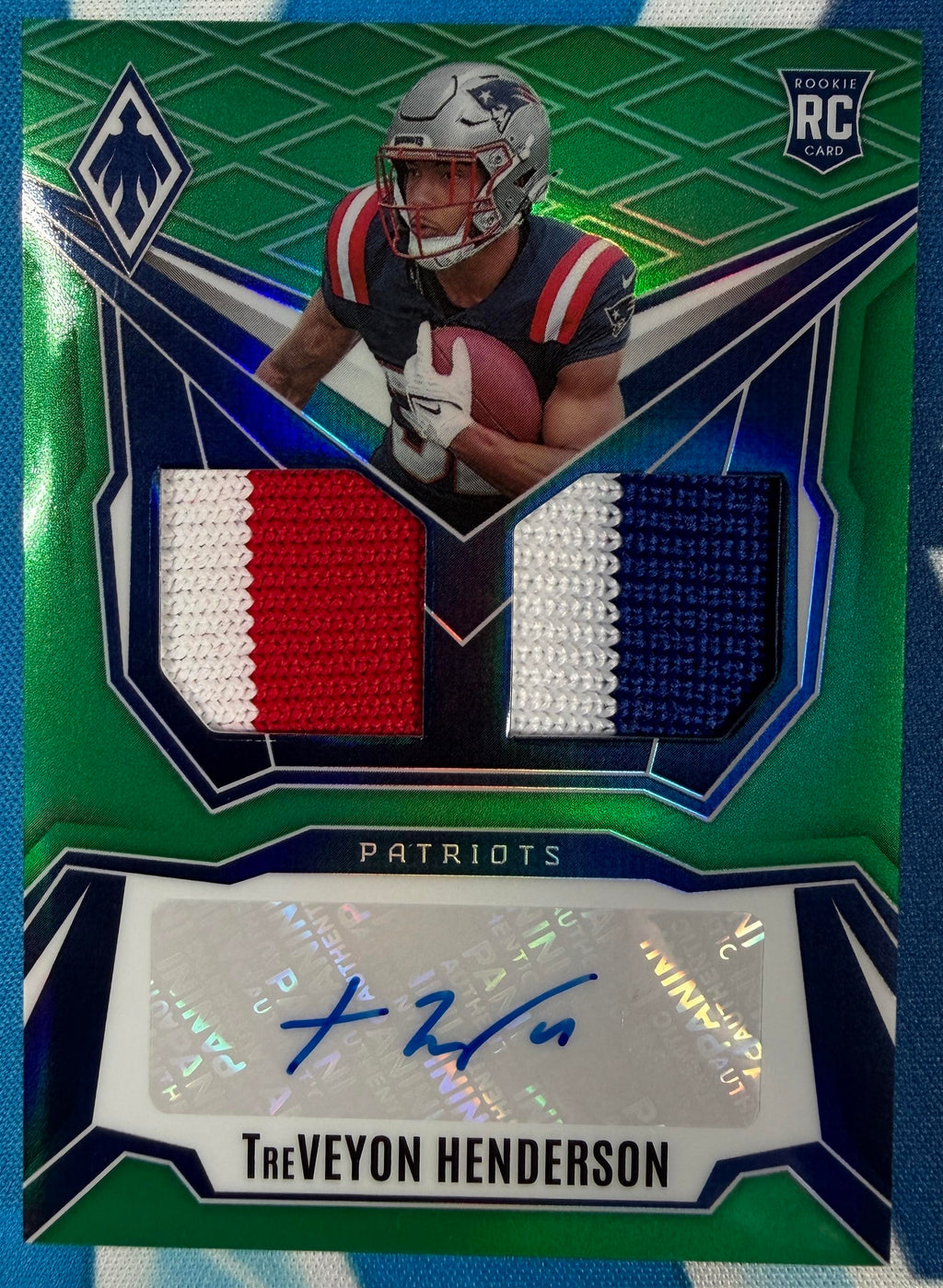 2025 Panini Phoenix TreVeyon Henderson Dual Rookie Patch Autographs Green #/25
