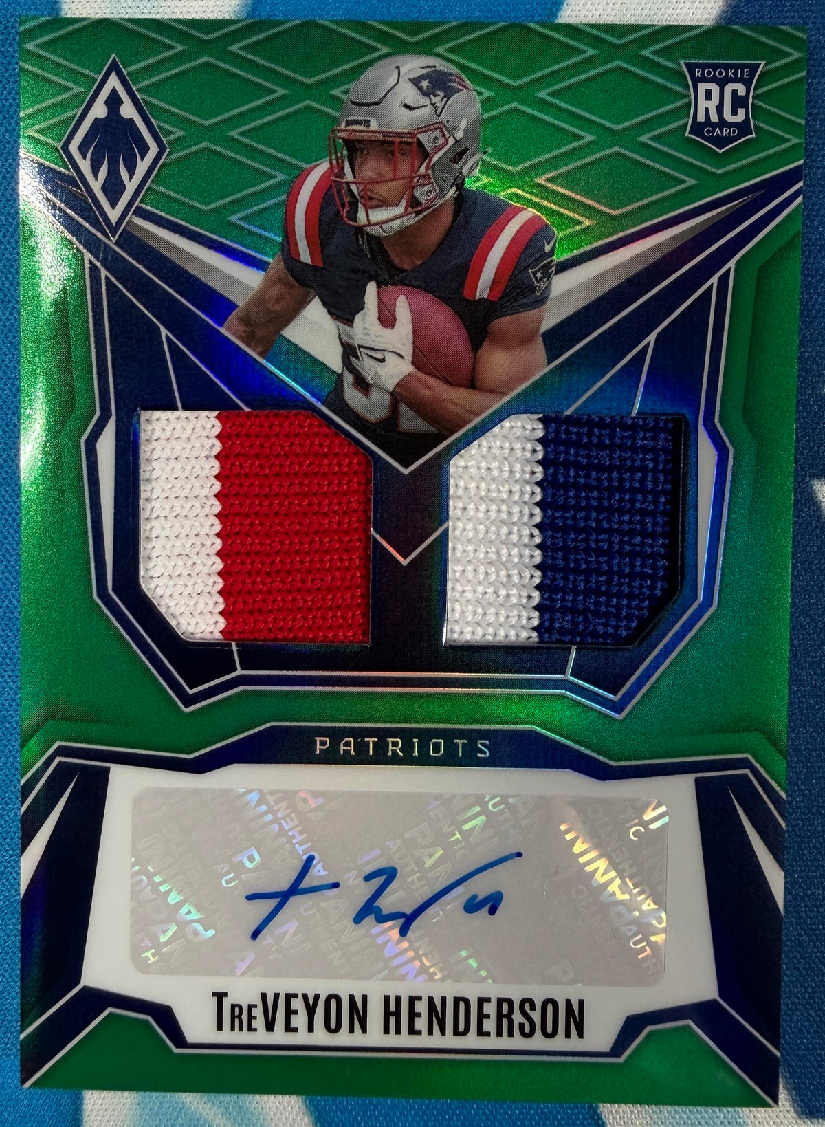 2025 Panini Phoenix TreVeyon Henderson Dual Rookie Patch Autographs Green #/25