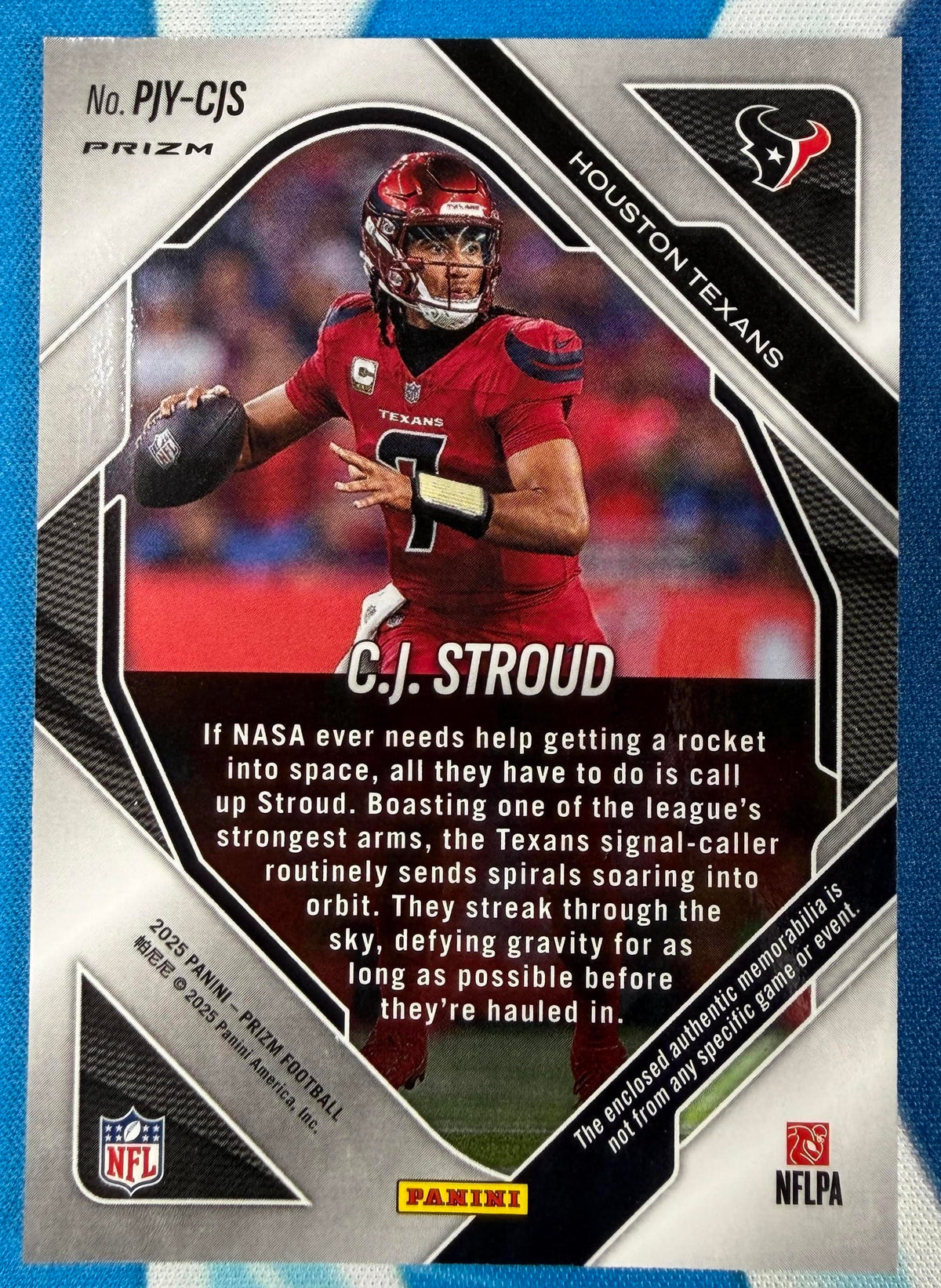 2025 Panini Prizm #PJY-CJS C.J. Stroud Premier Jerseys Neon Green Pulsar