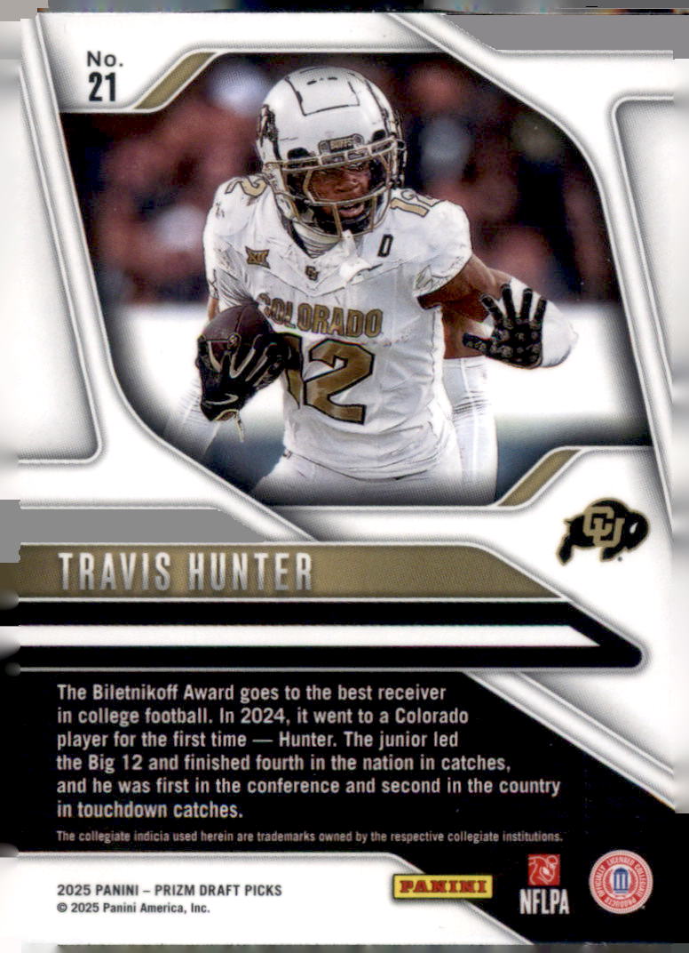 2025 Panini Prizm Draft Picks #21 Travis Hunter Prizms Silver