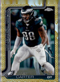 2025 Topps Chrome #250 Jalen Carter Football Leather Gold #/50