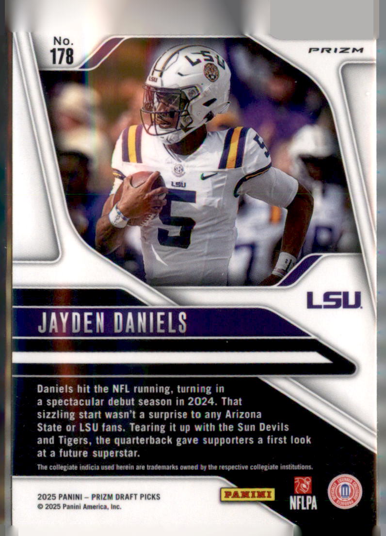 2025 Panini Prizm Draft Picks #178 Jayden Daniels Prizms Purple Wave