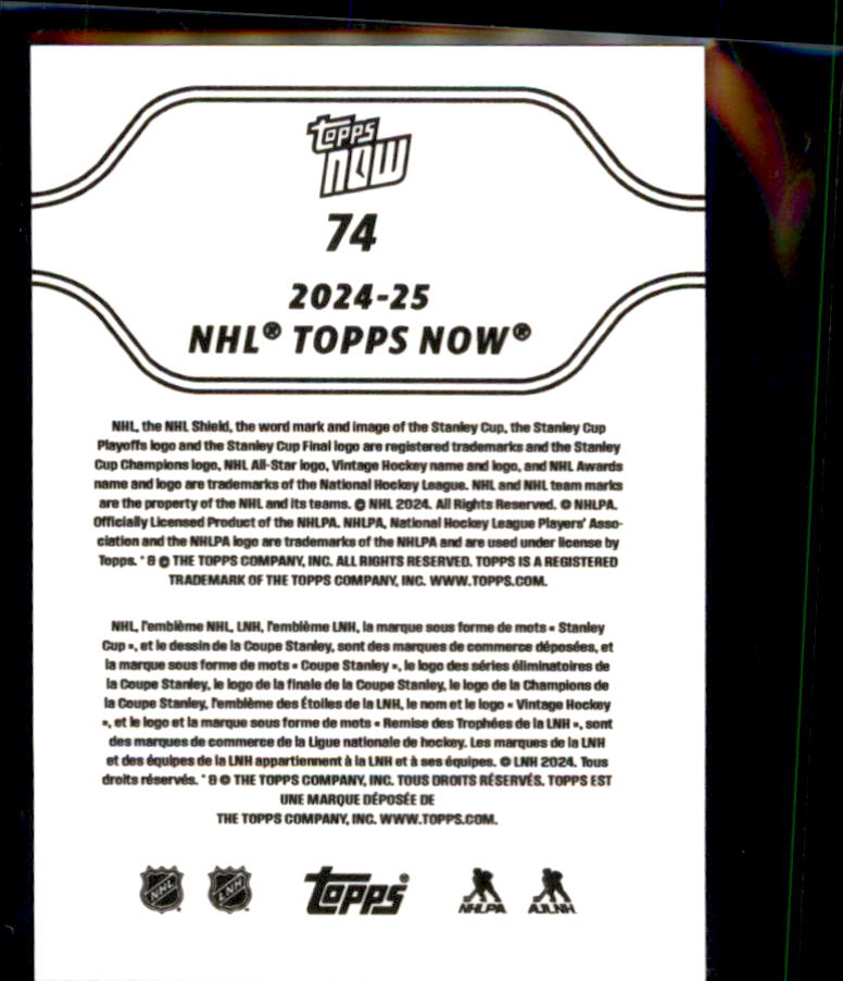 2024-25 Topps Now NHL Stickers #74 Jakub Dobes