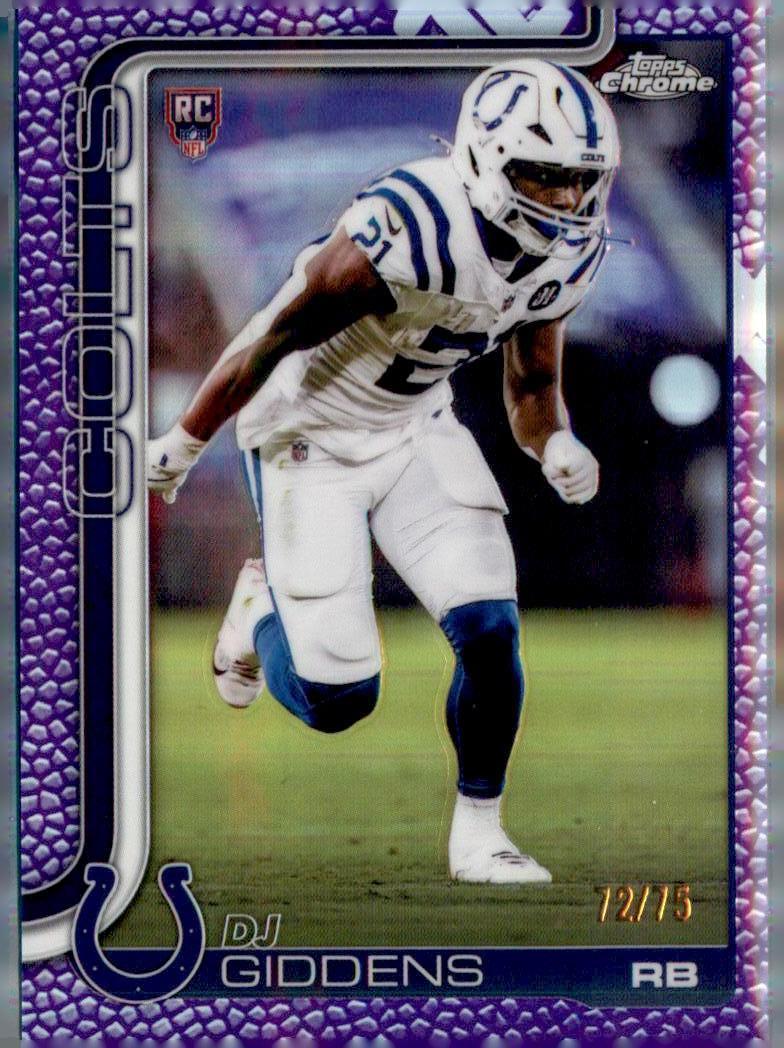 2025 Topps Chrome #390 DJ Giddens Football Leather Purple #/75