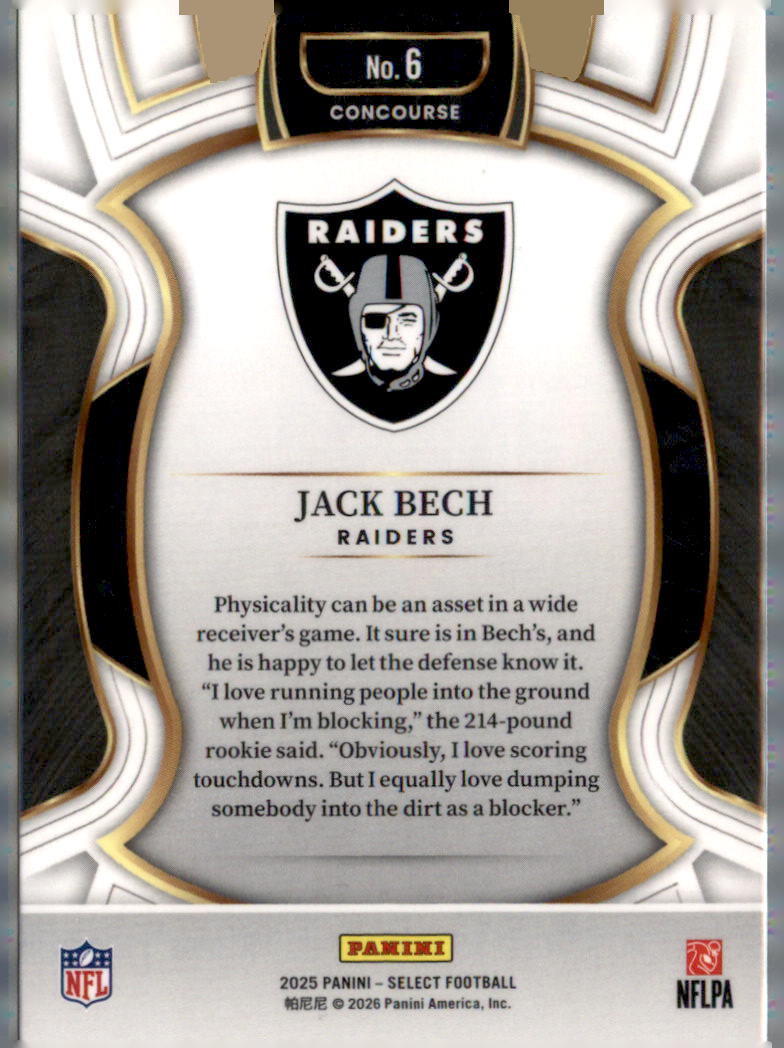 2025 Panini Select #6 Jack Bech
