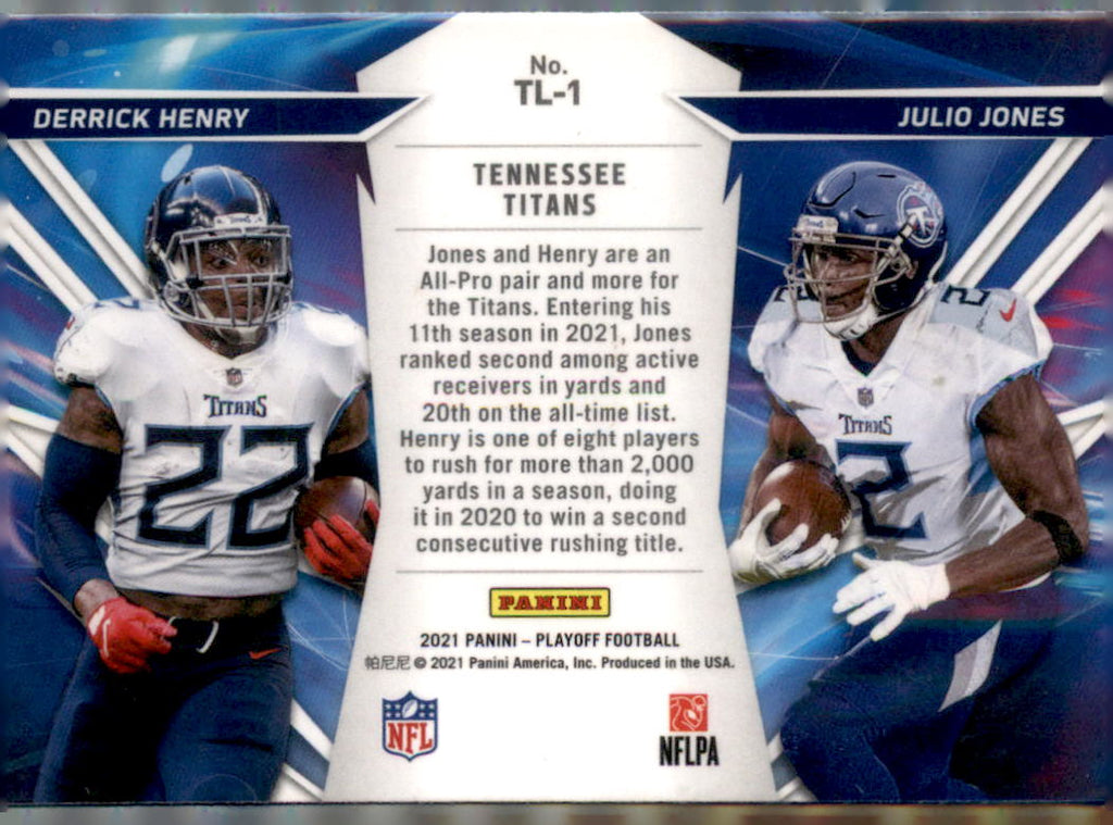 2021 Panini Playoff #TL-1 Derrick Henry / Julio Jones Thunder & Lightning