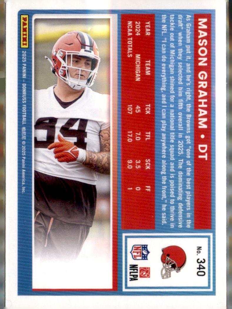 2025 Donruss #40 Mason Graham Rated Rookie