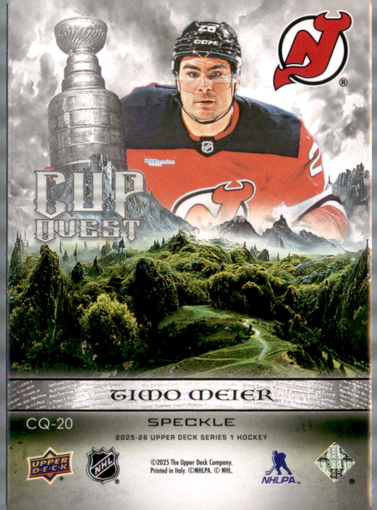 2025-26 Upper Deck #CQ-20 Timo Meier Cup Quest Speckle