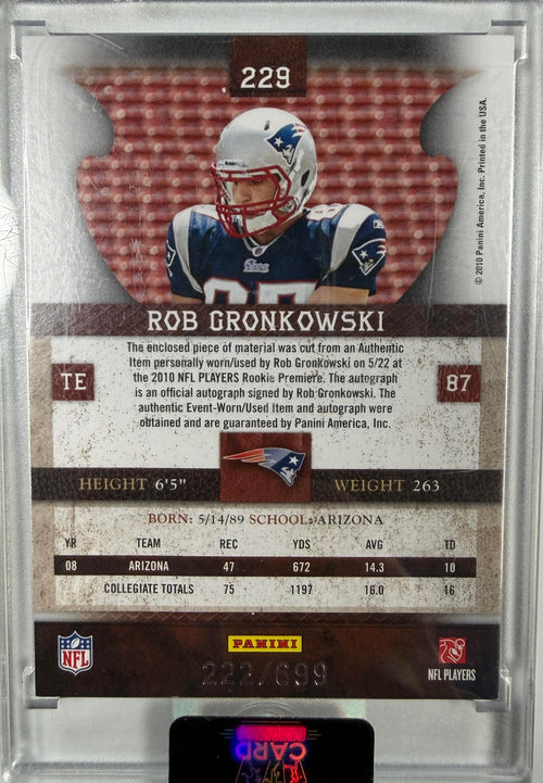 2010 Panini Plates & Patches #229 Rob Gronkowski #/699