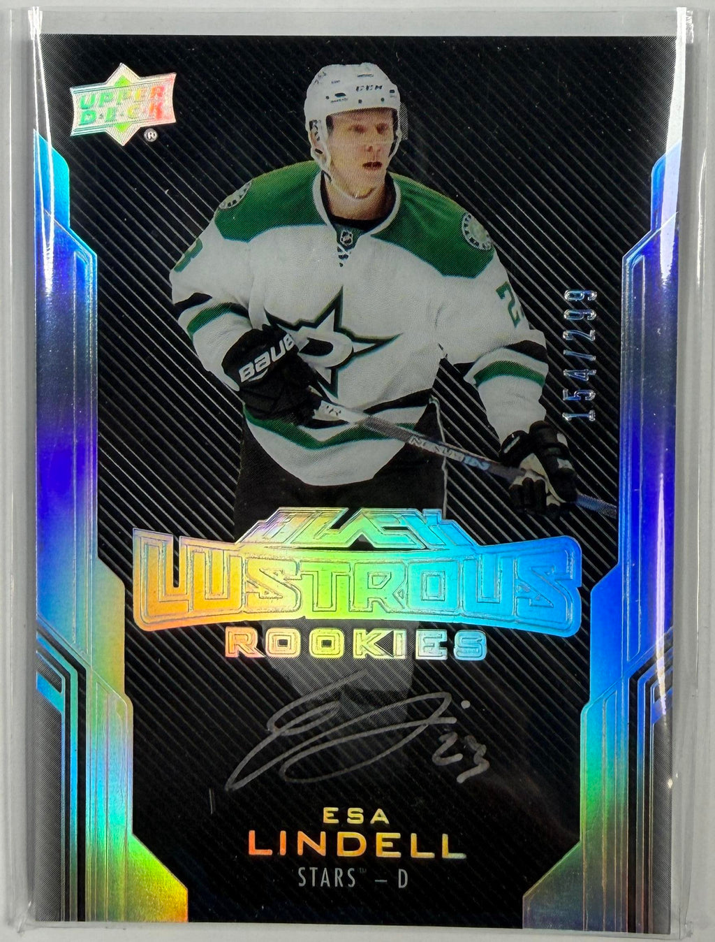 2016-17 Upper Deck Black #46 Esa Lindell Lustrous Rookies Signatures #/299