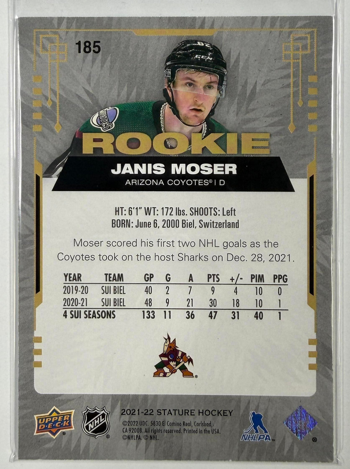 2021-22 Upper Deck Stature #185 J.J. Moser Green #/149