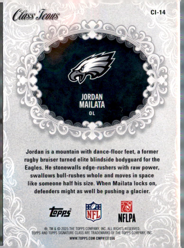 2025 Topps Signature Class #CI-14 Jordan Mailata Class Icons