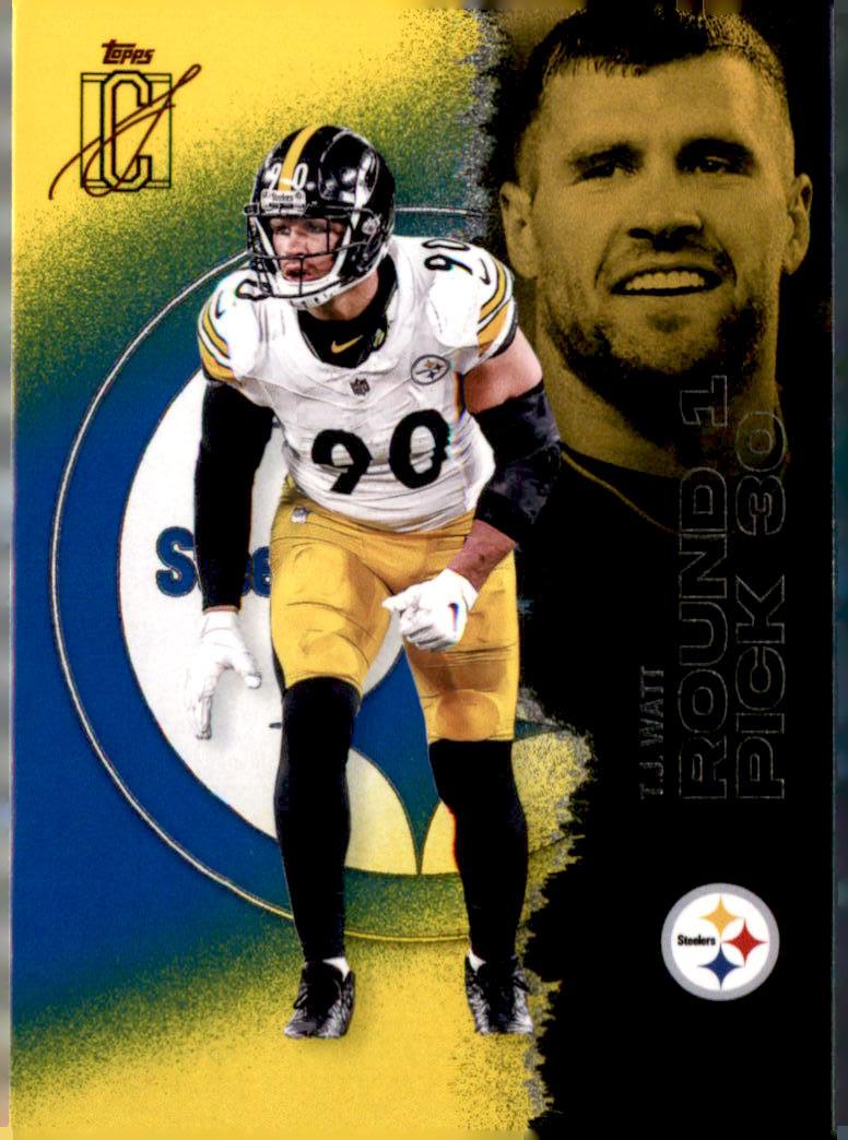 2025 Topps Signature Class #96 T.J. Watt Blue & Yellow