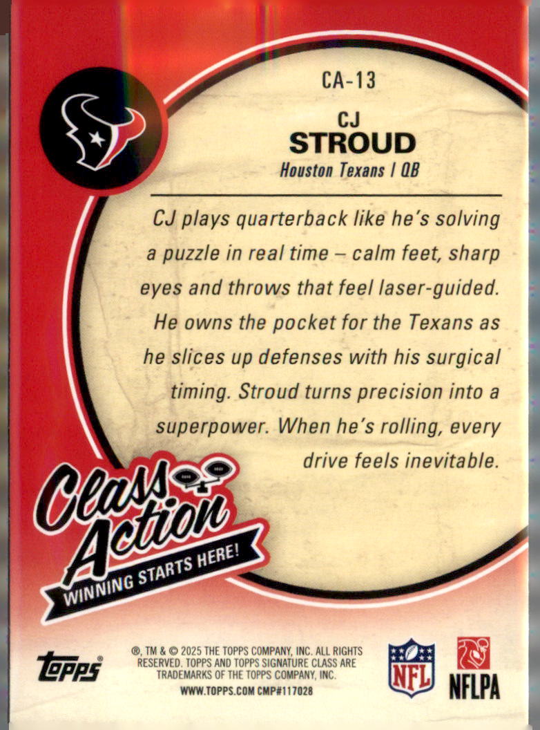 2025 Topps Signature Class #CA-13 CJ Stroud Class Action