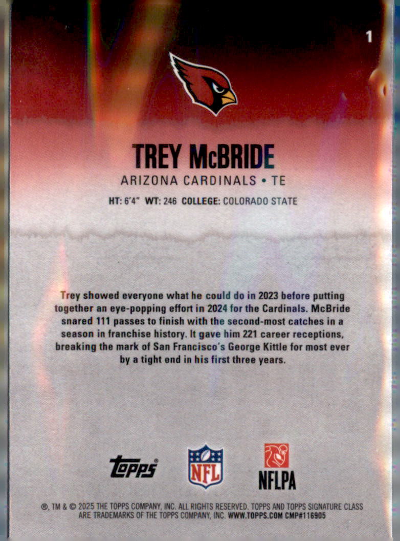 2025 Topps Signature Class #1 Trey McBride Chrome