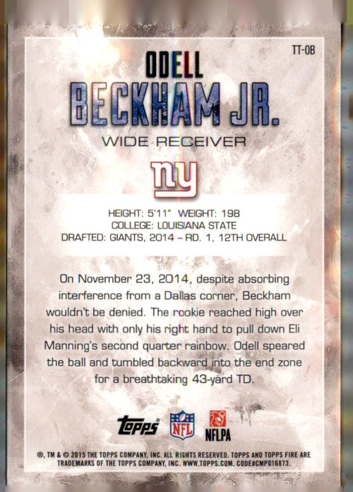 2015 Topps Fire #TT-OB Odell Beckham Jr. Transcendent Touchdowns