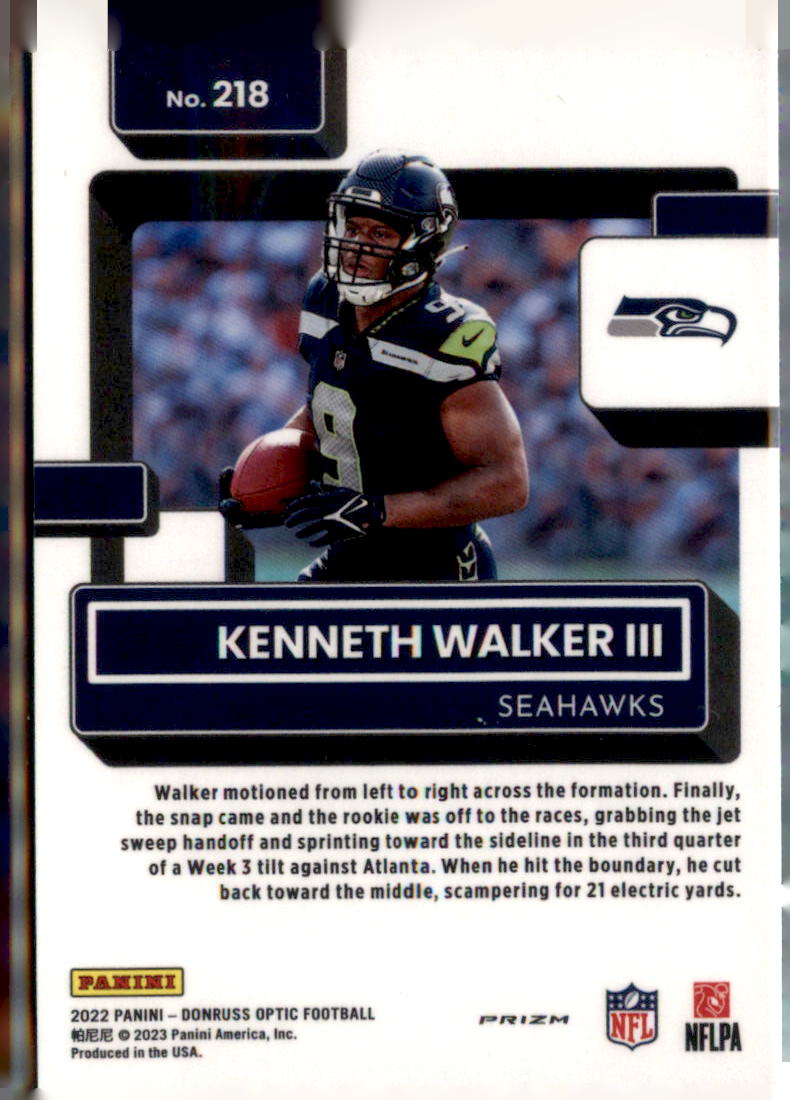 2022 Donruss Optic #218 Kenneth Walker III Red Hyper