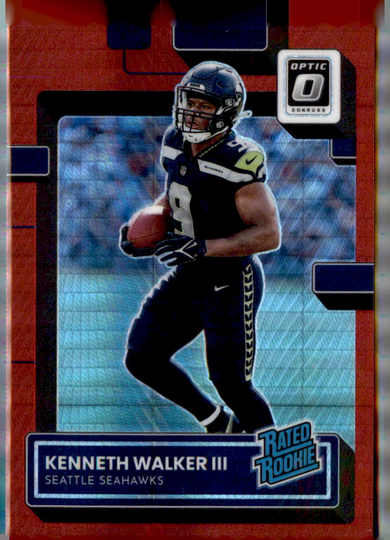 2022 Donruss Optic #218 Kenneth Walker III Red Hyper