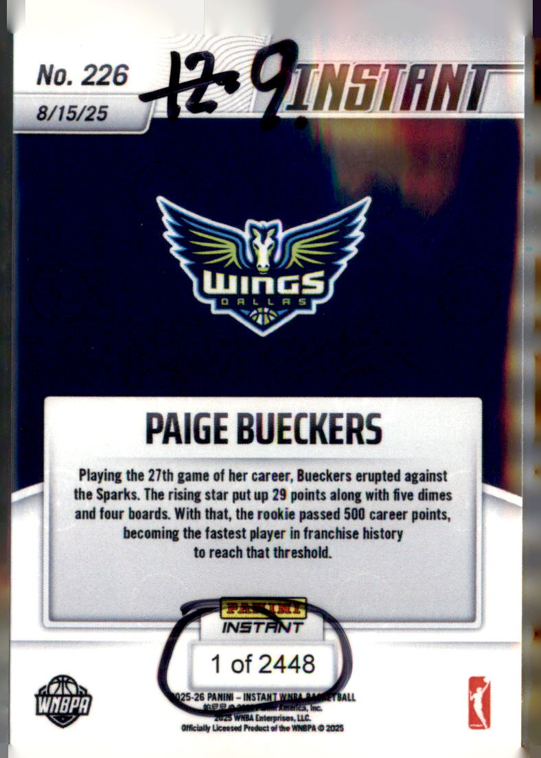 2025 Panini Instant WNBA #226 Paige Bueckers