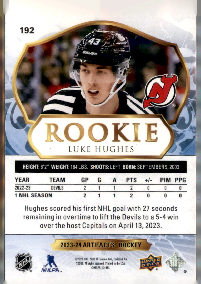 2023-24 Upper Deck Artifacts #192 Luke Hughes Turquoise