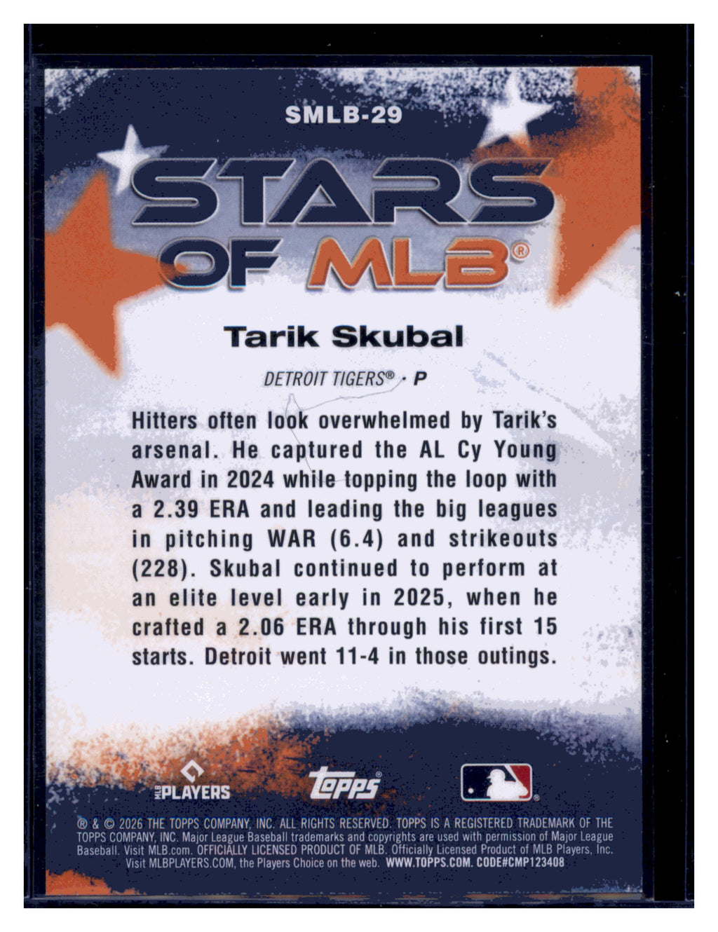 2026 Topps #SMLB-29 Tarik Skubal Stars of MLB
