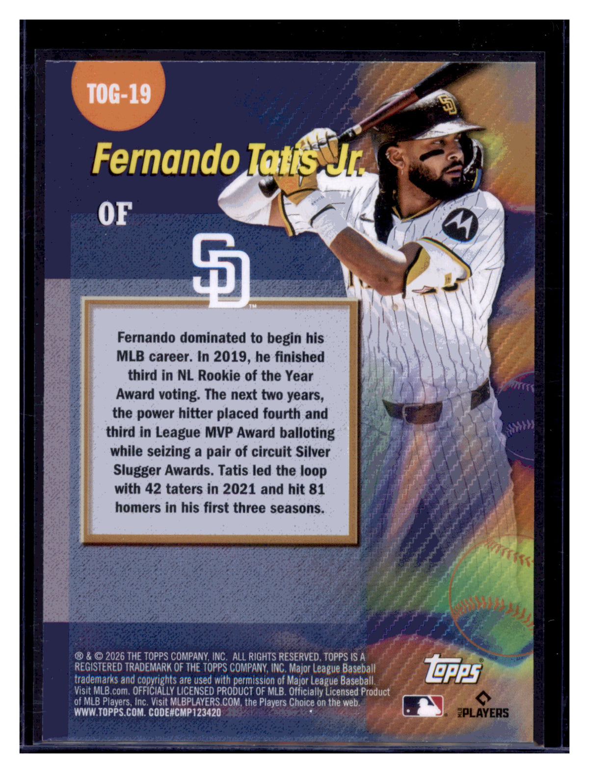 2026 Topps #TOG-19 Fernando Tatis Jr. Titans of the Game