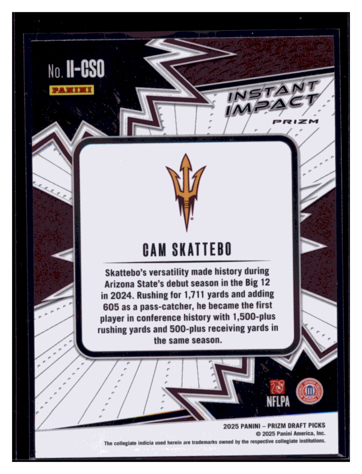 2025 Panini Prizm Draft Picks #II-CSO Cam Skattebo Instant Impact Green