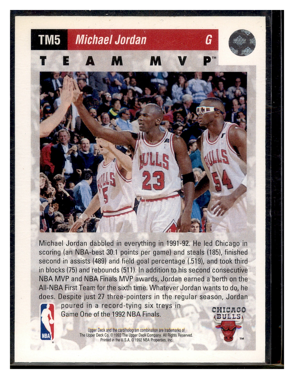 1992-93 Upper Deck #TM5 Michael Jordan Team MVPs