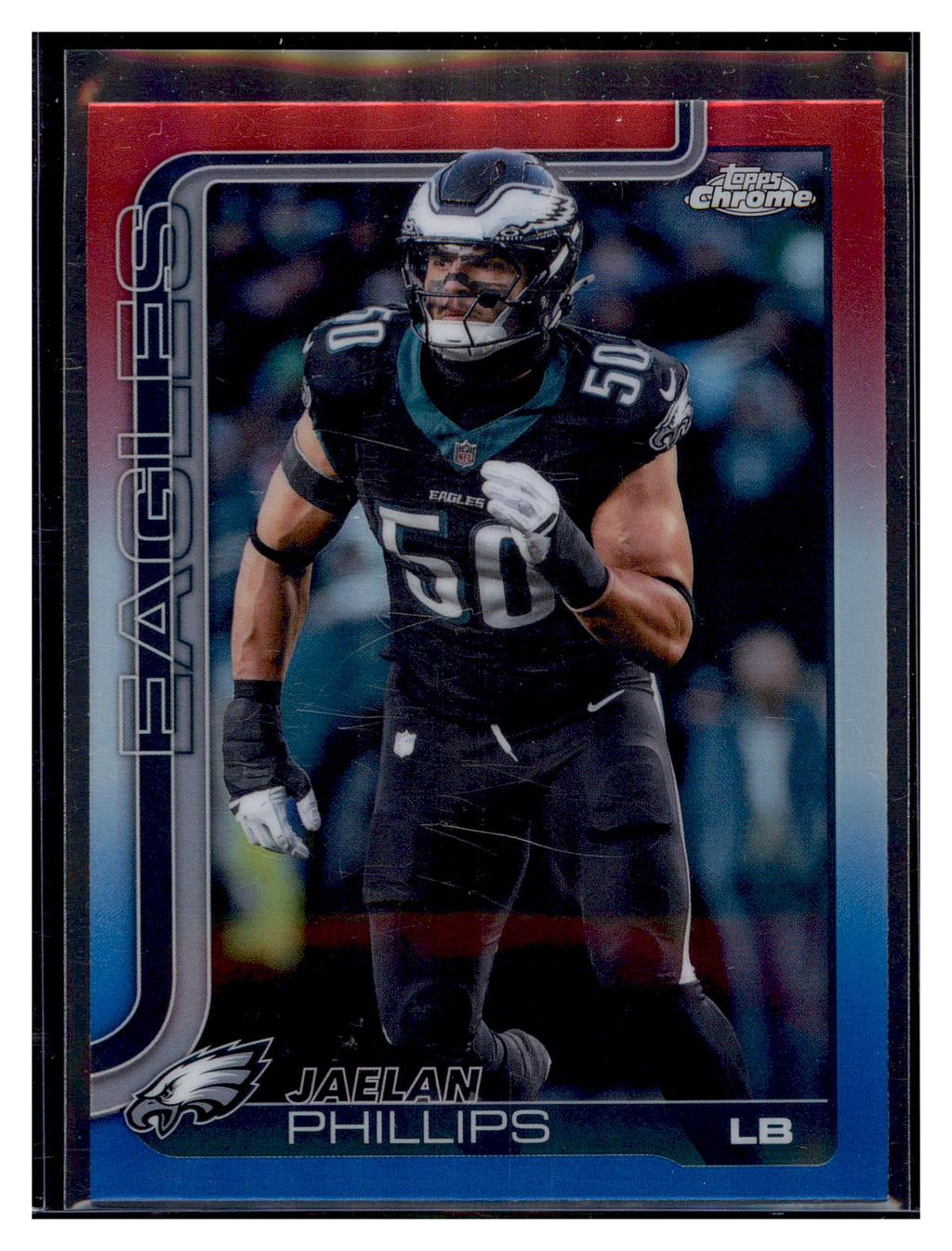 2025 Topps Chrome #192 Jaelan Phillips Red White and Blue Refractor
