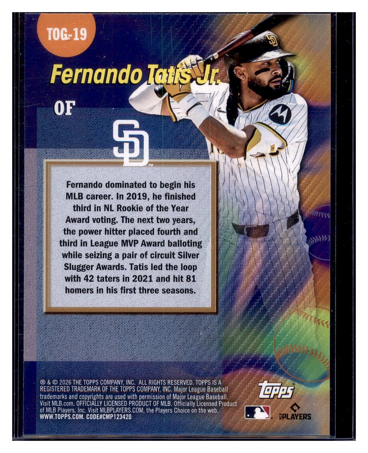 2026 Topps #TOG-19 Fernando Tatis Jr. Titans of the Game
