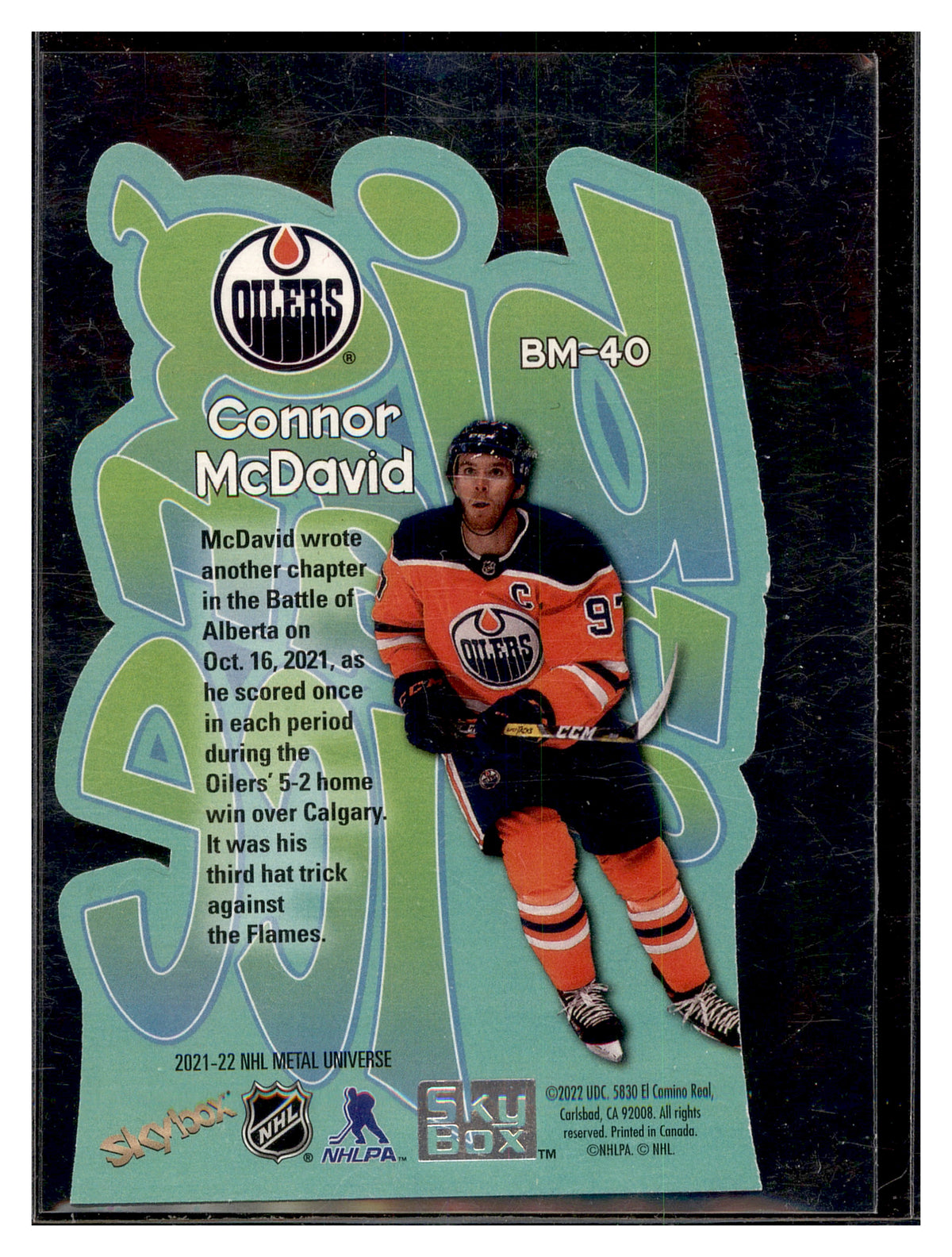 2021-22 SkyBox Metal Universe #BM-40 Connor McDavid Big Man on Ice