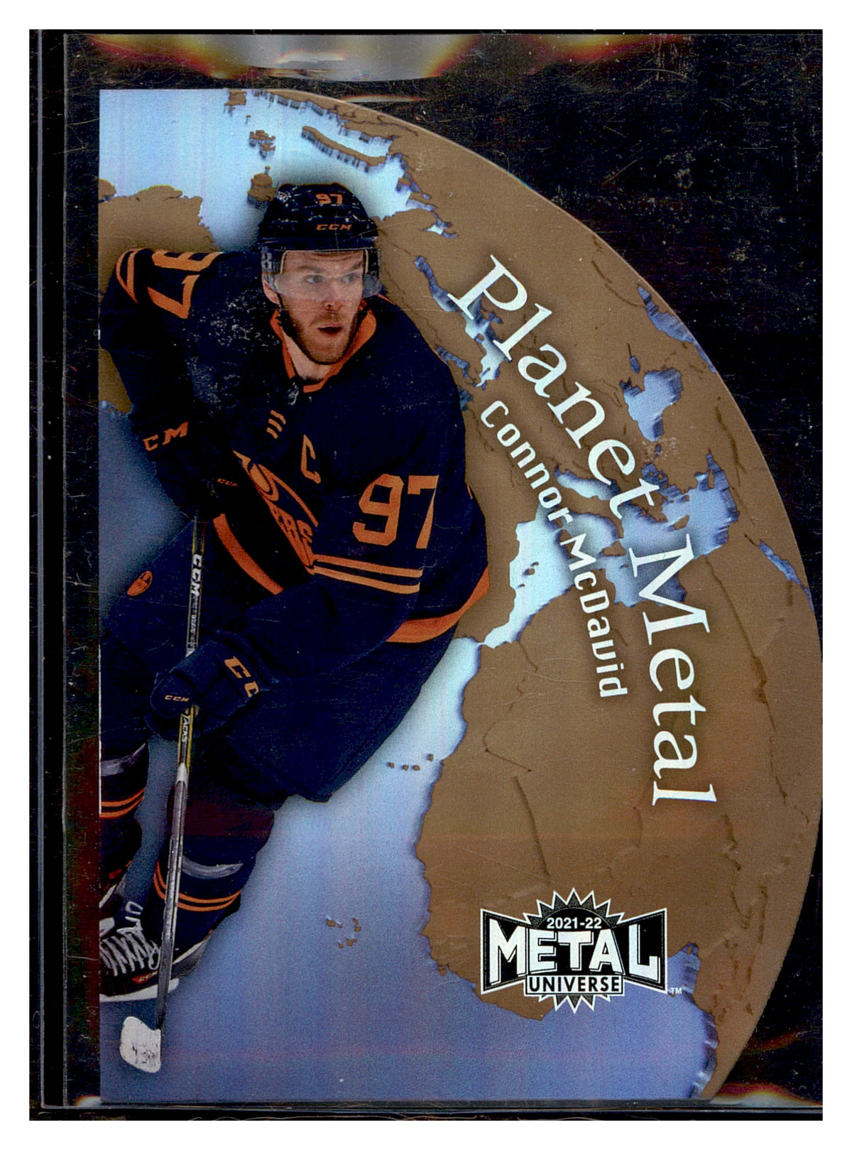 2021-22 SkyBox Metal Universe #PM-25 Connor McDavid Planet Metal Gold