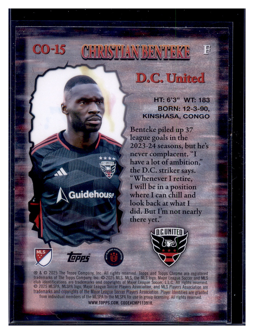 2025 Topps Chrome MLS #CO-15 Christian Benteke Class of Their Own