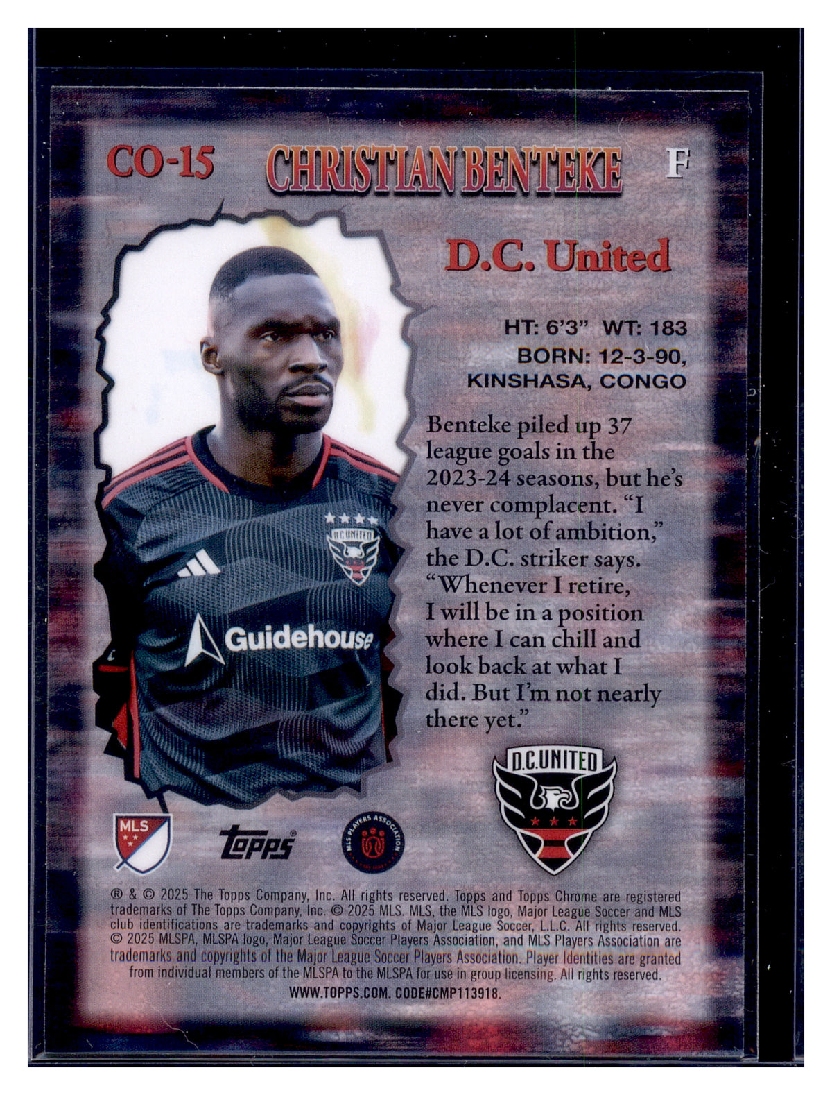 2025 Topps Chrome MLS #CO-15 Christian Benteke Class of Their Own