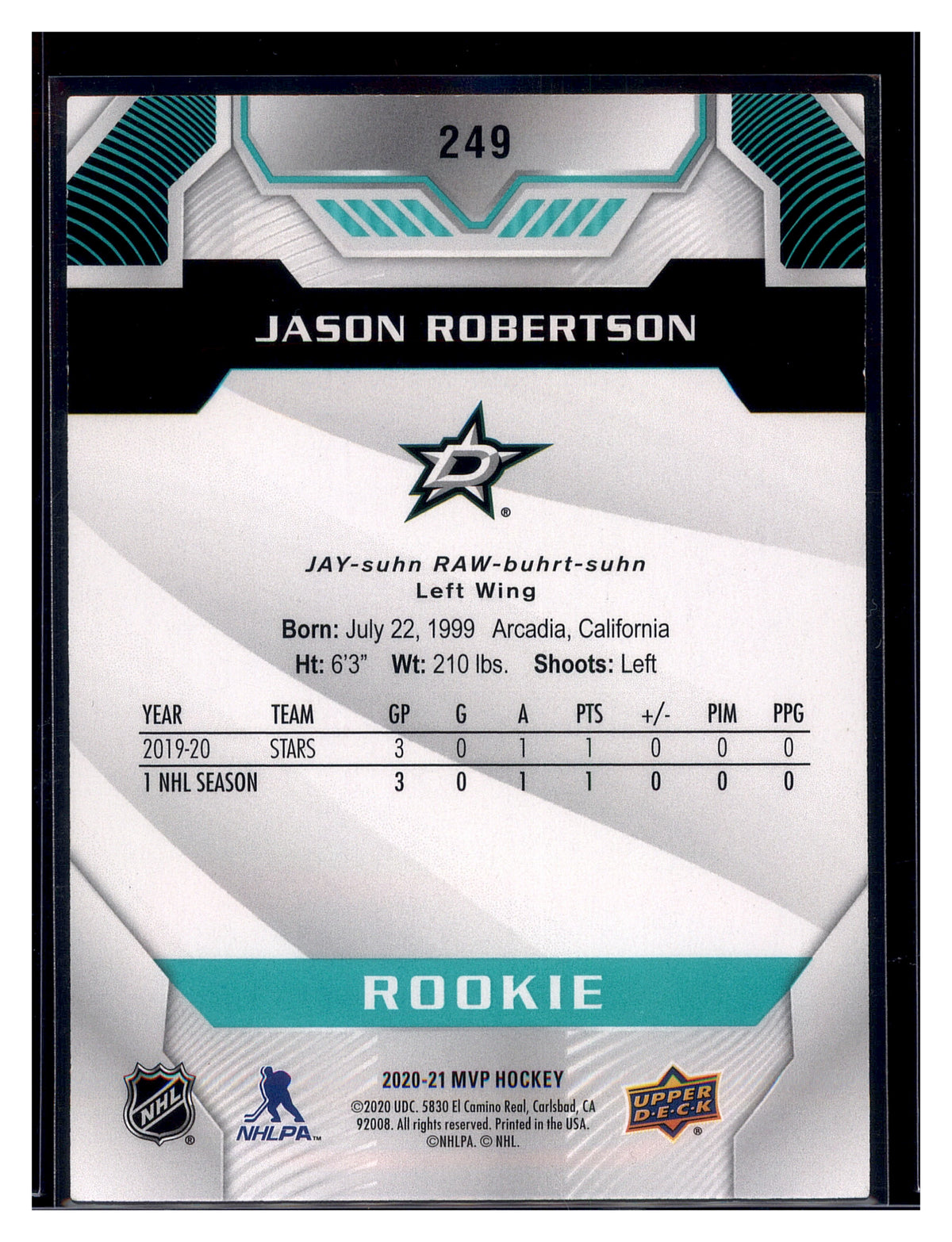 2020-21 Upper Deck MVP #249 Jason Robertson