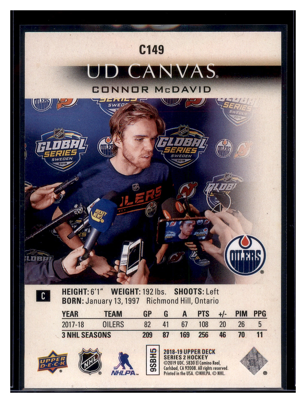 2018-19 Upper Deck #C149 Connor McDavid UD Canvas